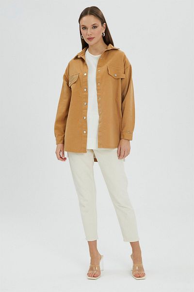 Zühre Πουκάμισο Camel Denim - Κάλυμμα τσέπης, G-0042