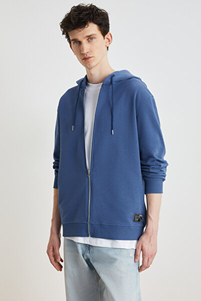 GRIMELANGE Pánská indigová mikina Maynor