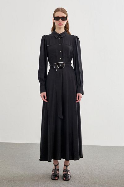 Zühre Safari Black Dress E-0395