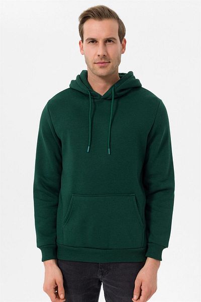 SÜVARİ Μασίφ πράσινο φούτερ Cavalry Hooded Collar Regular Fit