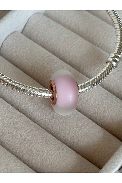 Zeich Aksesuar Mat Pembe Murano Cam Charm