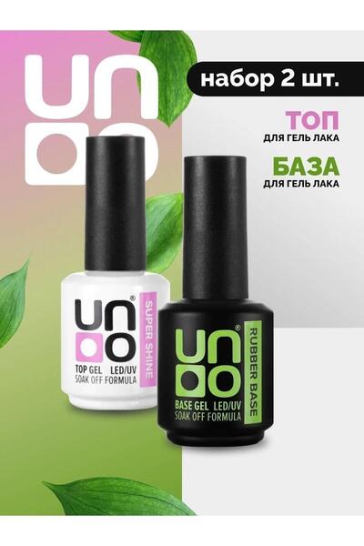 Genel Markalar Kalıcı Oje Seti Uno Rubber Base Coat 15 Ml + Uno Top Coat Supe...