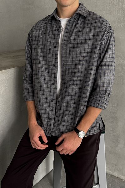 HYMAN Ανδρικό καρό πουκάμισο Oversize Cut