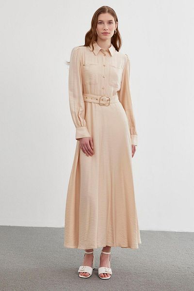 Zühre Safari Beige Dress E-0395