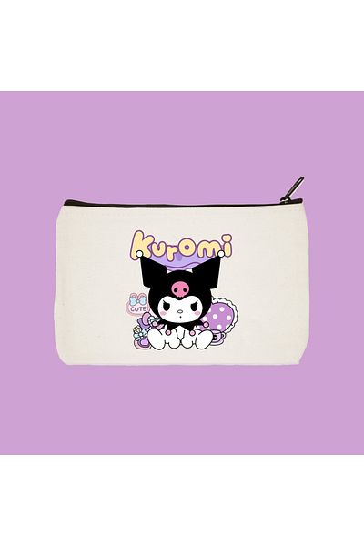 designedfy Kuromi 6 Αδιάβροχη υφασμάτινη τσάντα μακιγιάζ, θήκη για στυλό, πορτοφόλι