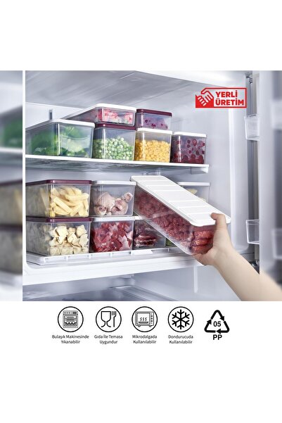 SELKA HOME 6 Adet 2 Lt. Nora Organizer Buzdolabı Buzluk Düzenleyici Saklama Kabı