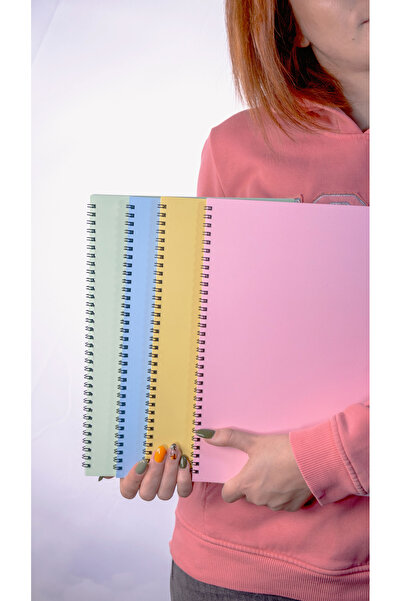 Dream Notes A4 Spiralli Okul Defteri 50 Yaprak 100 Sayfa 4'lü Set - Çizgisiz Defter - Renkli Defter