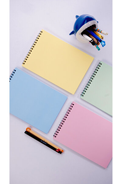 Dream Notes A5 Spiralli Okul Defteri 50 Yaprak 100 Sayfa 4'lü Set - Çizgisiz Defter Bloknot Defter Renkli Defter