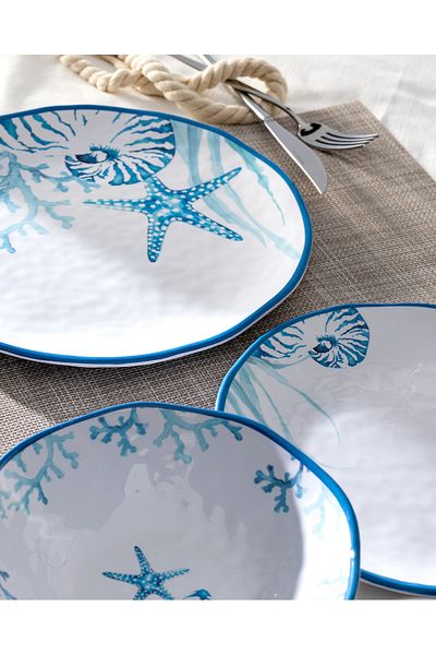 Madame Coco Abrial 18-Piece Dining Set for 6 People - Blue/White