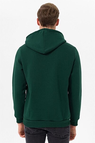 SÜVARİ Μασίφ πράσινο φούτερ Cavalry Hooded Collar Regular Fit
