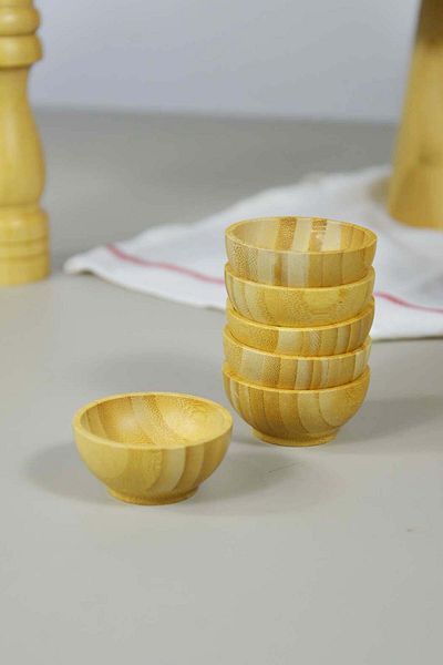 SepetçiBaba 6 Bamboo Sauce Bowl Snack Bowl - 44