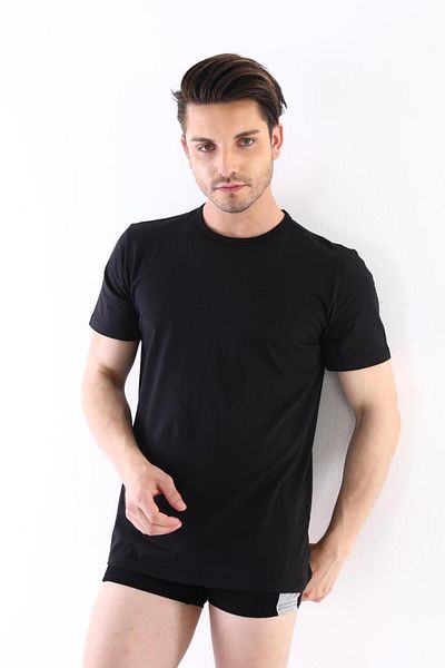 Çift Kaplan Ανδρικό μπλουζάκι 947 Μονό Ζέρσεϊ Μαύρο