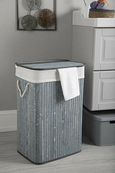 Çavdar Group Bambu Katlanır Çamaşır Sepeti Kare Kirli Çamaşır Sepeti Naturel Doğal