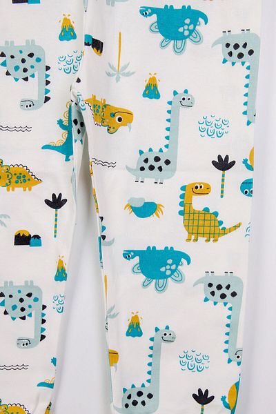 Beniizle Dinosaur Patterned 100% Cotton Boys' Pajamas Set