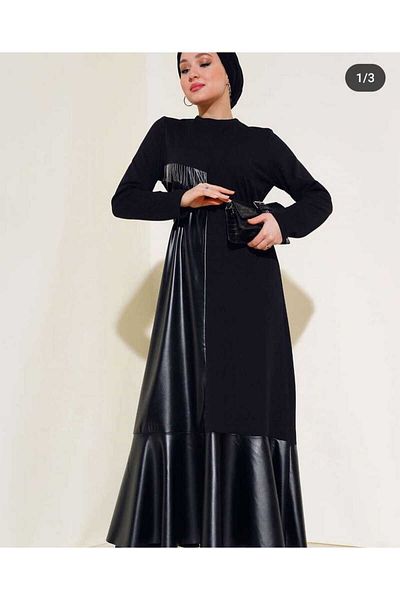 ZHR ŞİRİN Crepe Leather Dress