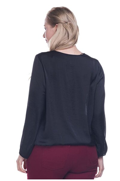 MYLİNE Eteği Lastikli Saten Bluz