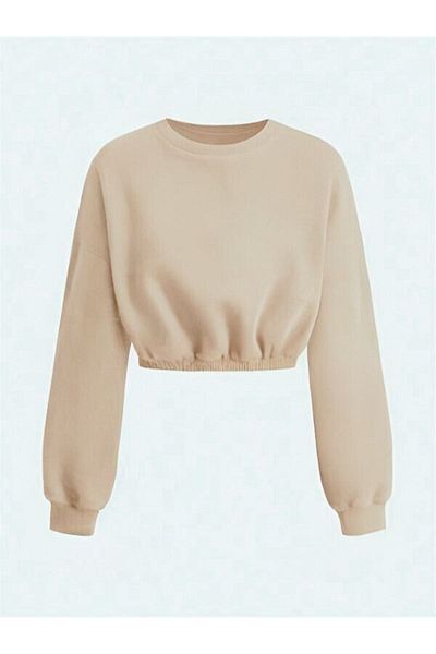MOONBULL Women's Crop Sweatshirt - Elastic Waist
