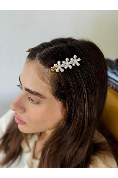 Retrobird Set de damă cu cataramă cu design alb din 2 piese