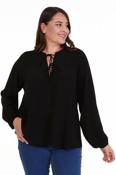 MYLİNE V-Neck Front Lace-Up Blouse