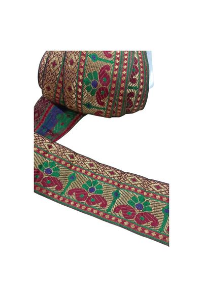 P Parla Jacquard Indian Handwork - 6 cm, 5 Meter