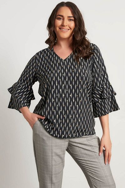 MYLİNE Blouse with Flounce Sleeves