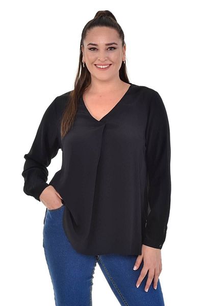 MYLİNE Long Sleeve V-Neck Blouse
