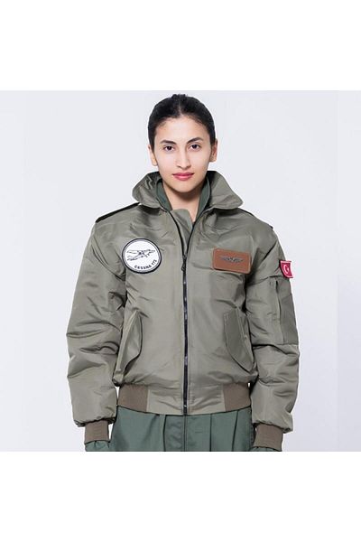 CREWTURK Khaki Syk88_H Pilot Coat - Collared Fabric