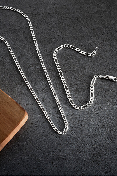 Silvano Jewelry 925 ayar Gümüş Gurmet Zincir Takı (Kolye-Bileklik) Seti