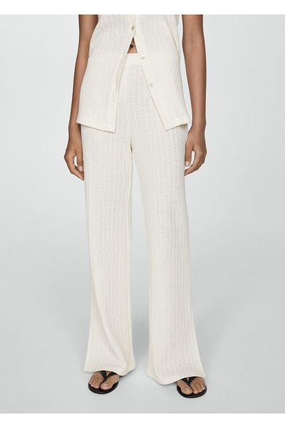 MANGO Woman Straight crochet pants