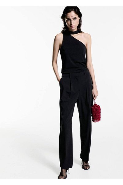MANGO Woman Asymmetrical Choker Blouse