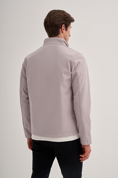 Cazador 23Kceed01046 Men's Gray Soft Shell Slim Fit Zippered Polyester Coat