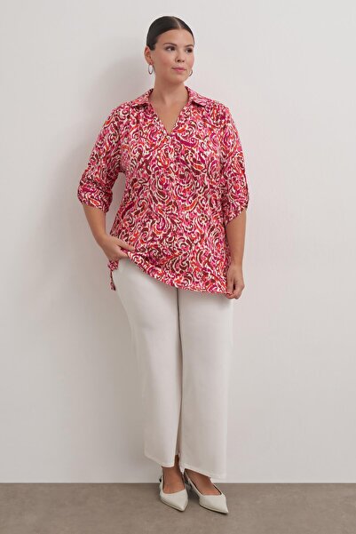 MYLİNE Kıvrık Kollu Örme Bluz