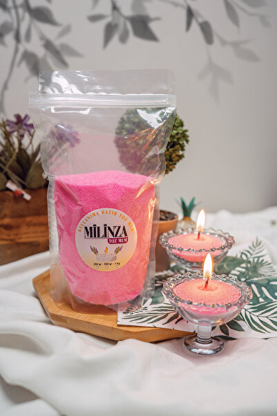 Milinza Toz Mum, 10 Adet Fitil Hediyeli, Kullanıma Hazır Toz Mum 250 Gram