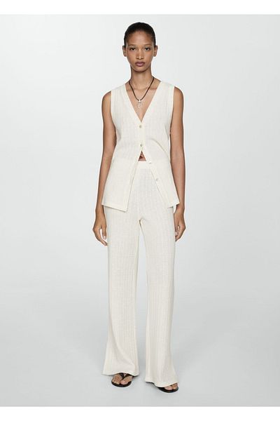 MANGO Woman Straight crochet pants