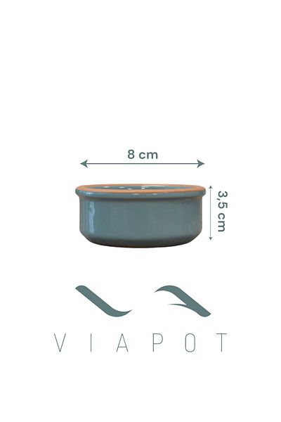 Viapot 6 Pieces Full Glazed Chamomile Soap Pot Sauce Bowl - 8X3.5Cm 80ml Pottery