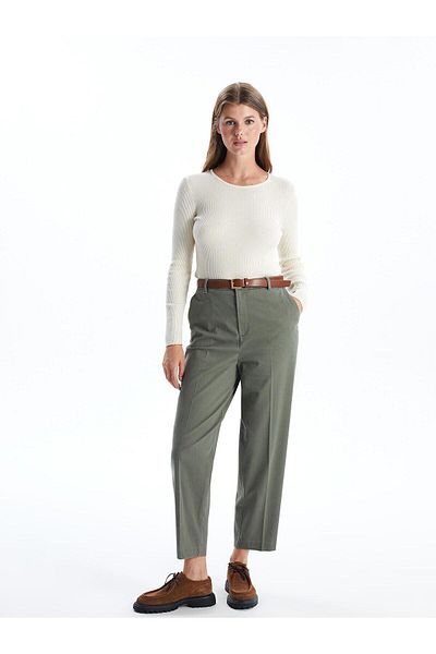 LC Waikiki LCW Vision Women's Belted Carrot Cut Trousers