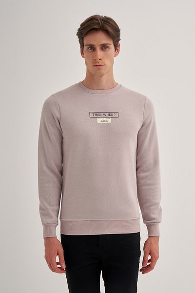 Cazador 24kceeo05224 Tricou gri pentru bărbați, cu decolteu rotund, cu logo text în față