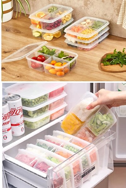 ÖyküMarketing 4 Compartment Diet Storage Set - Meal Breakfast and Picnic Nutrition Microwave