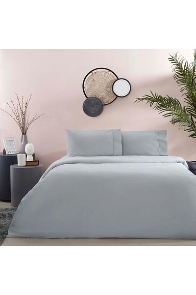 Taç طقم غطاء لحاف متوافق مع Ranforce Basic Crown 120x200 - رمادي