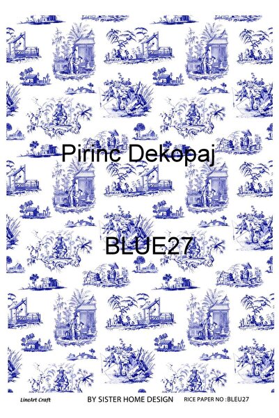 LİNEART Lineart Pirinç Dekopaj Kağıdı  No:BLUE27