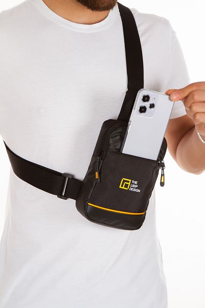 LOOP DESIGN Geantă de umăr încrucișată unisex cu compartiment pentru telefon