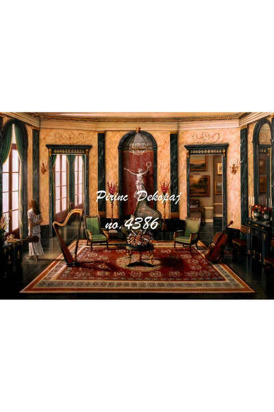 LİNEART Brass Patterned Lineart Decopage Paper - 29X42 No:L4386