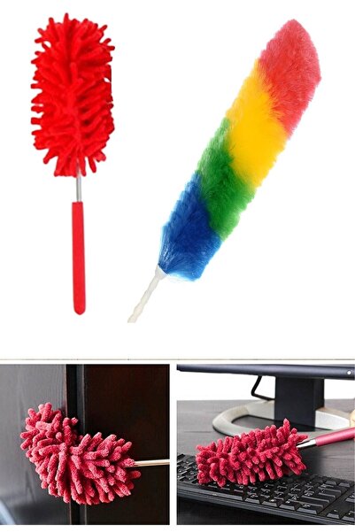 Lunaev مجموعة من 2 مزيل غبار تلسكوبي من الألياف الدقيقة - منفضة غبار مضادة لل...