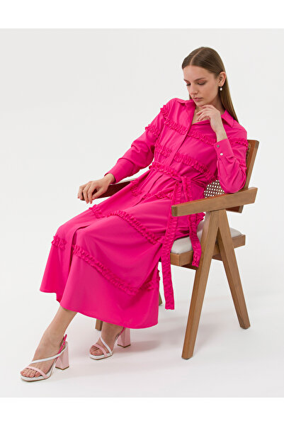 Pierre Cardin Fuşya Uzunkollu Elbise 50262953-VR023