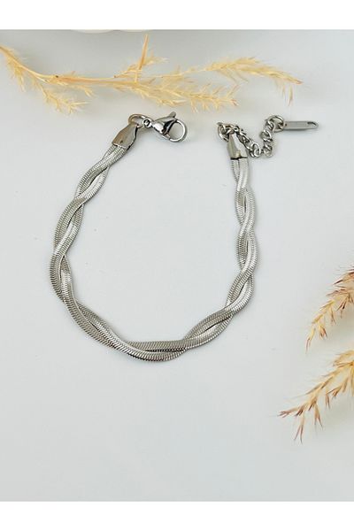 KOALA COMPANY Steel Silver Color Knitted Italian Bracelet - Undicht No Allergy