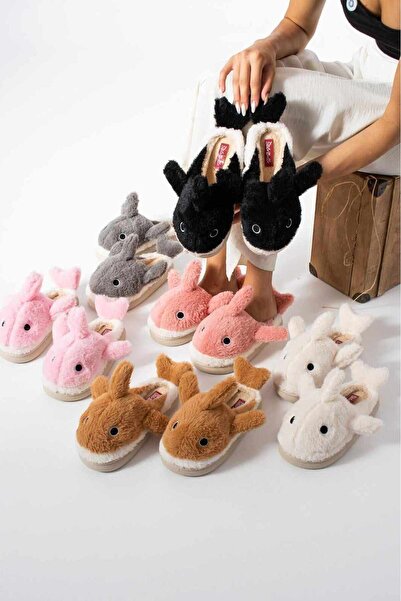 Behtah Kundura Жіночі домашні капці з теплим хутром і малюнком акули - безшум...