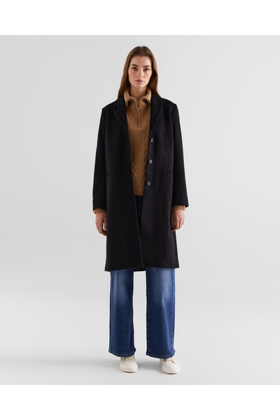 Gant Kadın Siyah Klasik Yaka Mont