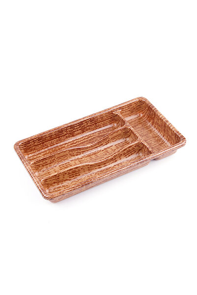 CT STONES Wooden Color - 4 Compartment Drawer Inside Spoon Holder 36X20Cm (5446)