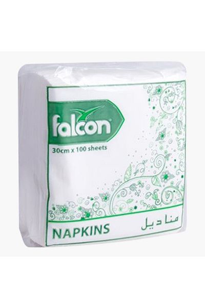 Falcon مجموعة مناديل ورقية مكونة من 100 قطعة - 30×30 سم