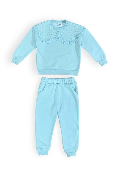 Mnk Baby&Kids Φούτερ για κορίτσια Fleece 3 Thread - MNK 414418   ΠΡΑΣΙΝΟ